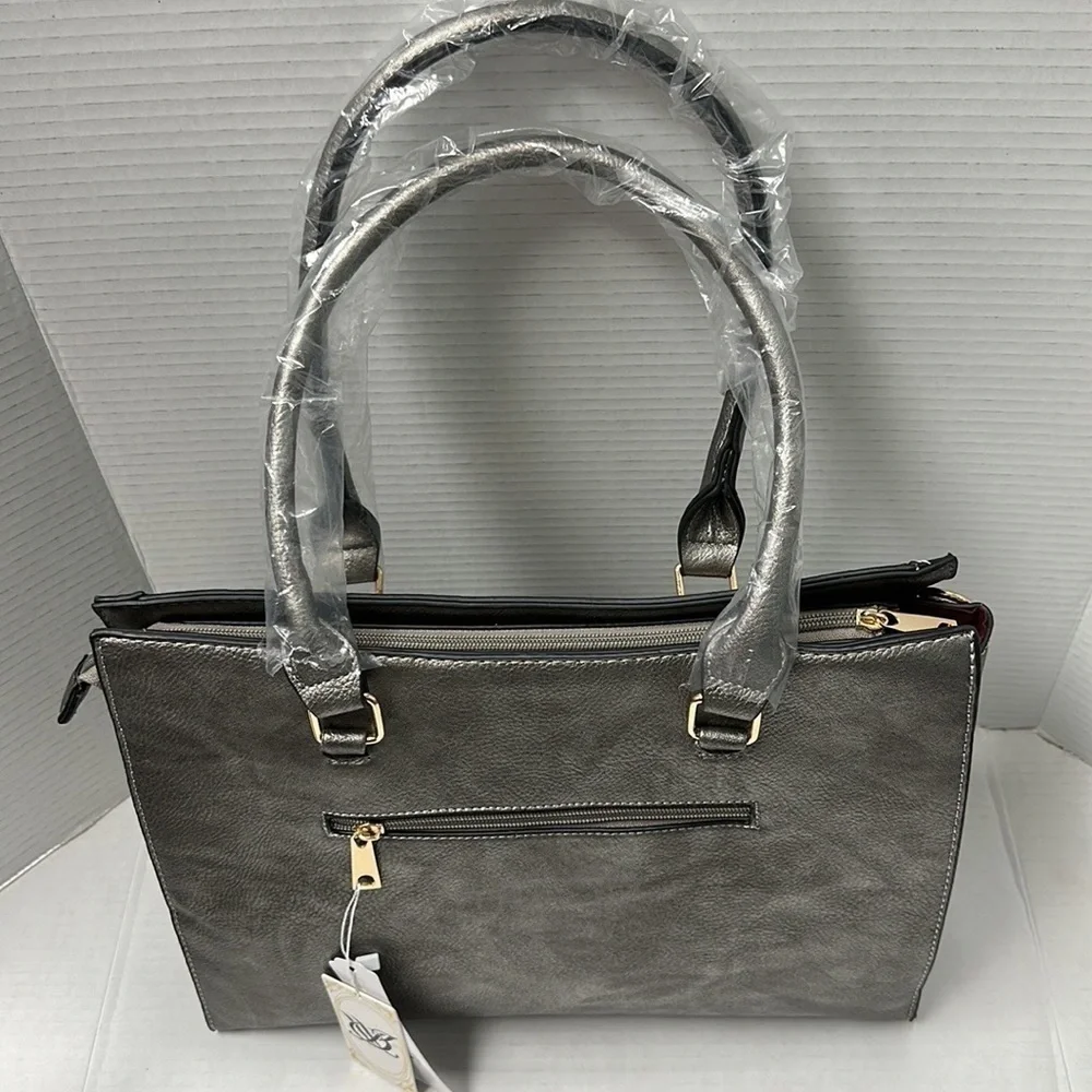 BG Fashion Pewter handbag NEW - Picture 4 of 6
